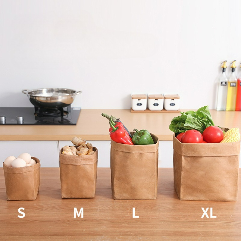 Reusable Produce Bag - Sacchetti di Carta Kraft Lavabili, Borse