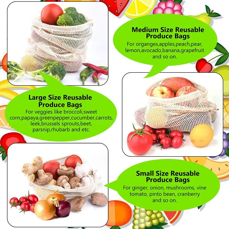 3 6 10pcs Riutilizzabili Produ - Reusable Produce Bag recensione e prezzo